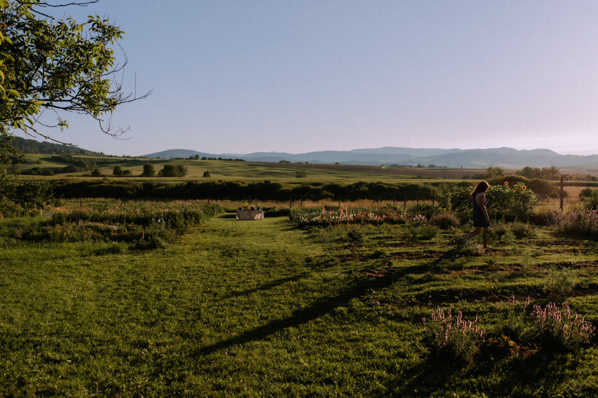 Květinová farma s výhledem na Nízké Tatry